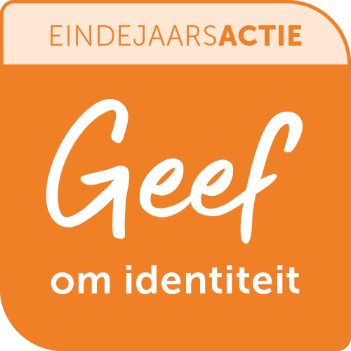 logo eindejaarsactie geef om identiteit